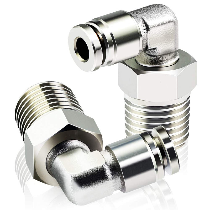 [Australia - AusPower] - TAILONZ PNEUMATIC 304 Stainless Steel Male Elbow - 1/4 Inch Tube OD x 1/4 Inch NPT Thread Push to Connect Tube Fitting PL-1/4-N2 (Pack of 5) 1/4''OD 1/4''NPT 