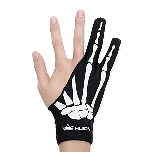 [Australia - AusPower] - HUION Skeleton Glove for Graphics Drawing Tablets Free Size Two-Finger Artist Glove for Pen Display/LCD Light Box/Pad/Sketch, Good for Right and Left Hand - One Unit, Non-Fluorescent Color，Right 