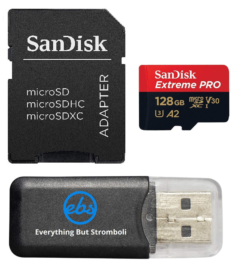 [Australia - AusPower] - SanDisk Extreme Pro MicroSD Card 128GB Memory Card for DJI Air 2S Drone (SDSQXCY-128G-GN6MA) Class 10 Video Speed V30 UHS-I U3 160MB/s SDXC Bundle with (1) Everything But Stromboli Micro Card Reader 