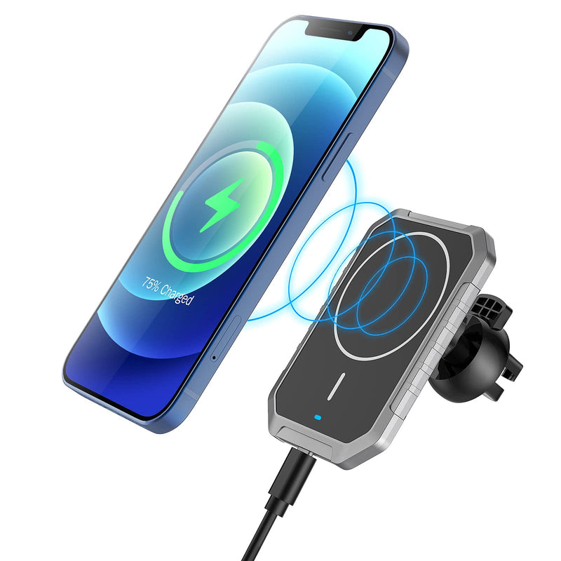 [Australia - AusPower] - i.VALUX Magnetic Wireless Car Charger, 15W Qi Fast Wireless Charging Car Mount Air Vent Charger,Compatible with Mag Safe Case iPhone 13/13 Pro/13 mini/13 Pro Max/12/12 Pro/12 mini/12 Pro Max Black 