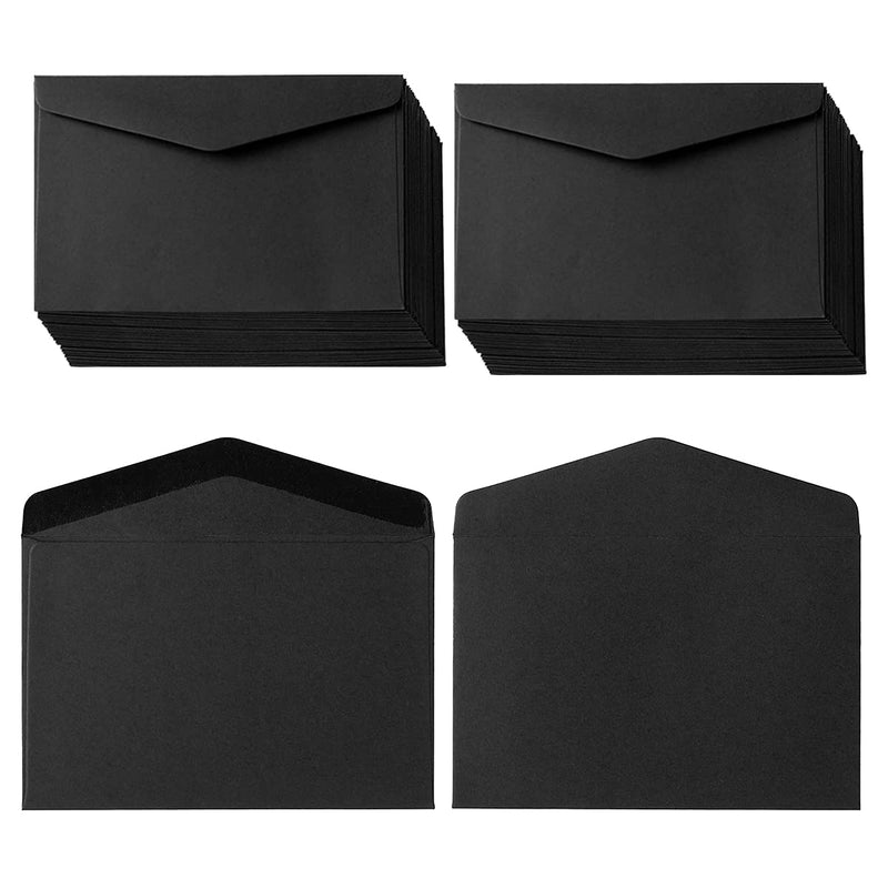 [Australia - AusPower] - 120 Pack Kraft Mini Envelopes Small Envelopes Self-Adhesive Tiny Pockets for Business Cards Christmas Holiday Small Gift Cards Invitations Cards(4.13"×2.76") (Black) Black 