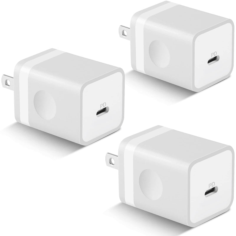 [Australia - AusPower] - 20W Fast USB C Charger, KENHAO 3-Pack PD 3.0 USB Type C Wall Charger Plug Power Adapter Charging Block for iPhone 13/12/Pro Max/Mini/11, XR/XS/X/8, AirPods, iPad Pro, Pixel 5/4/3, Galaxy S21/S20/S10 Gray 