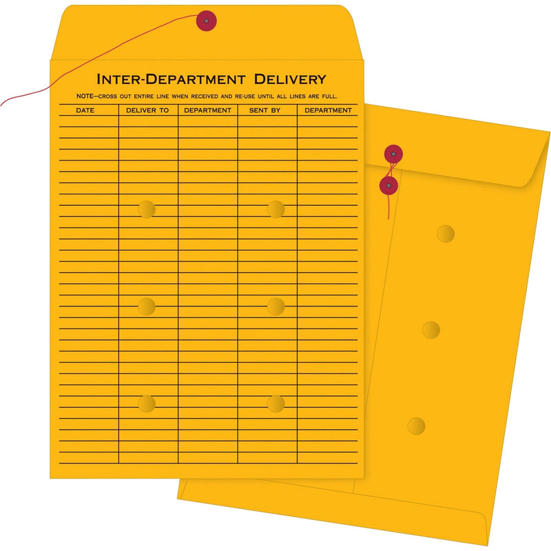 [Australia - AusPower] - Ruled Interdepartmental String/Button Envelopes, #32, 10" W x 13" L, 32 lb. - 10 Pack 