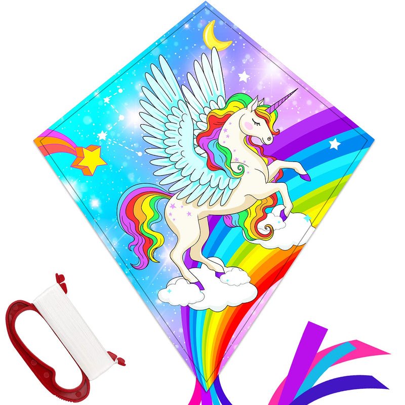 [Australia - AusPower] - TOY Life Unicorn Kite for Kids Easy to Fly Large Kids Kite - Kites for Kids and Adults Easy to Fly Big Beach Kites for Kids Age 4-8-12 Idea Gift for Children Outdoor Game Activities Beach Trip 