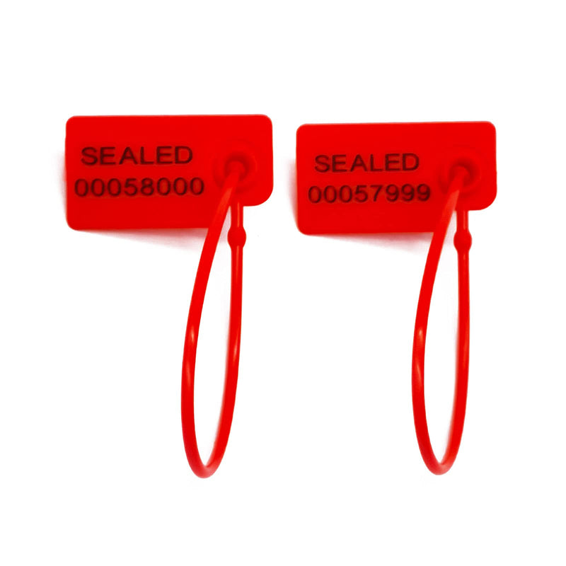 [Australia - AusPower] - FALEYA.WZW 100 Pack Disposable Self Locking Security Seals Safety Seal Fastener with End Connector Tamper Seal for Container (Red) Red 180mm 