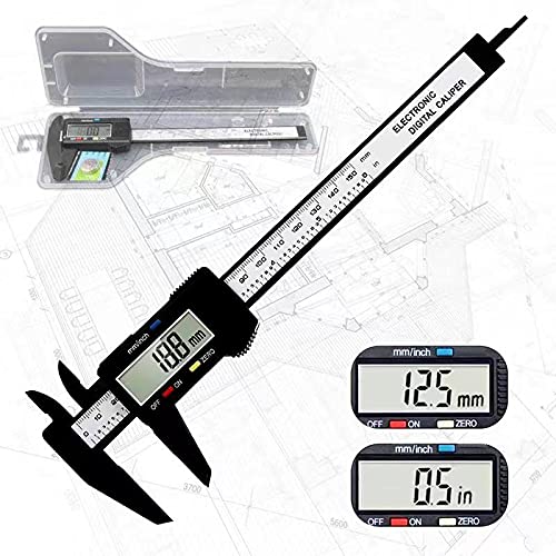 [Australia - AusPower] - Electronic digital calipers, LCD screen displays 0-6"caliper measuring tool, automatic shutdown, inch and millimeter conversion, suitable for jewelry measurement and 3D printing 