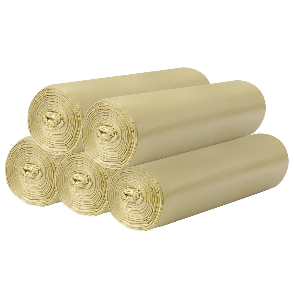 [Australia - AusPower] - 5 Rolls Small Trash Bags - 100 Counts Clear 4 Gallon Small Garbage Bags for home office kitchen Trash Can Bathroom Bedroom（Golden） Golden 