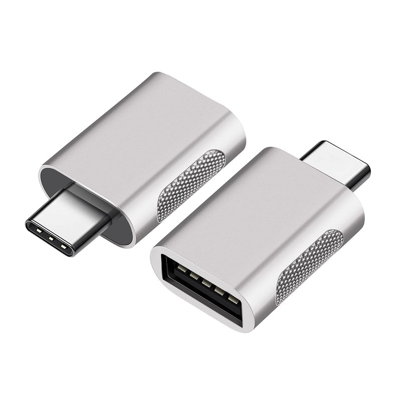 [Australia - AusPower] - USB C to USB OTG Adapter, Thunderbolt 3 to USB 3.0 Adapter Compatible with MacBook Pro 2018 2017 2016, Microsoft Surface Go,Samsung Galaxy Note 8,S9,S10,Pixel3.Dell Xps and More Type-C Devices Silver 