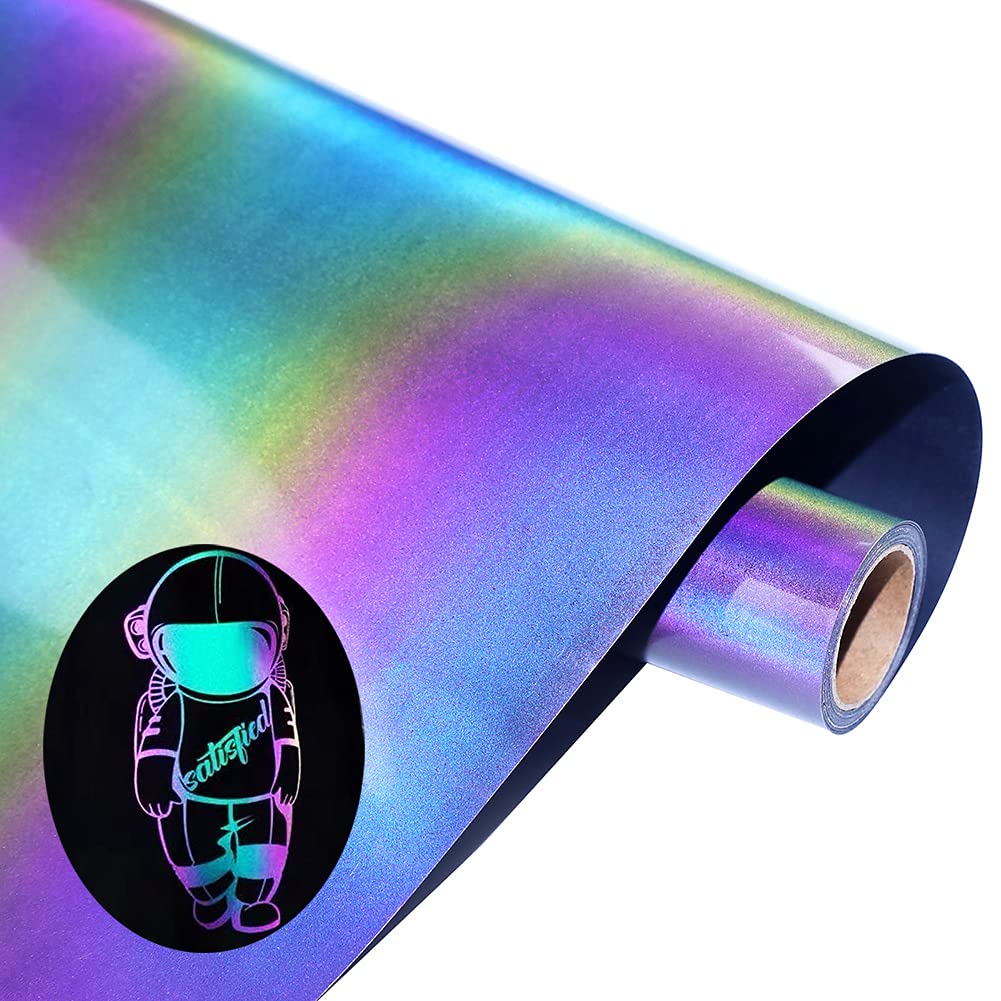 [Australia - AusPower] - Reflective HTV Vinyl Heat Transfer Vinyl Bundle Rainbow HTV Vinyl Rolls 12Inch x 7Feet for T-Shirts, Reflective Rainbow Iron On Vinyl for Cricut, Cameo Heat Press Machines(Reflective Rainbow) Reflective Rainbow Htv 