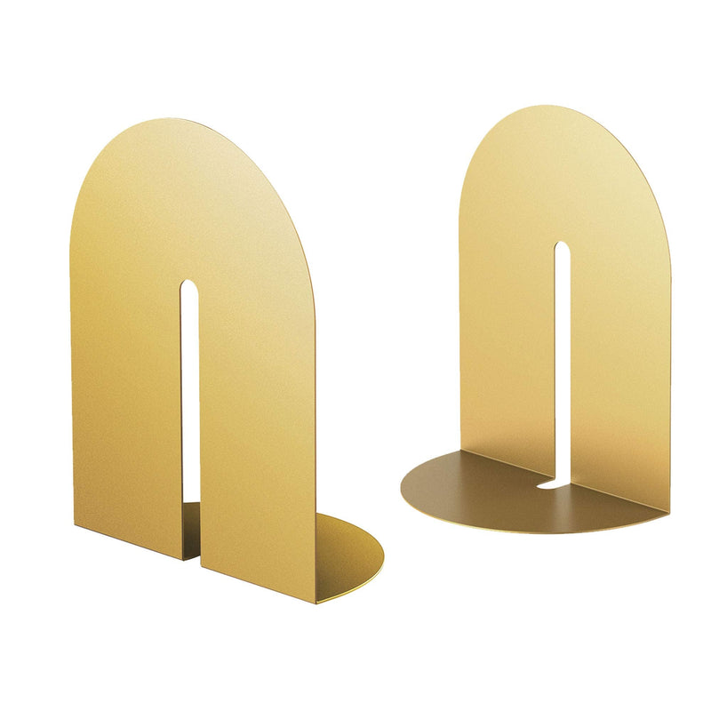 [Australia - AusPower] - Ondeam Runway Gold Bookends for Books,1 Pair Metal Book Holders for Office Shelves Adults & Kids Gift(Gold) 