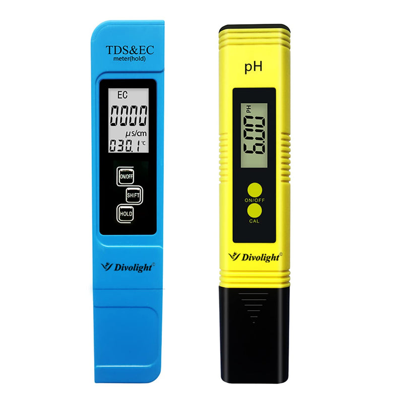 [Australia - AusPower] - Divolight [pH and TDS & EC Tester kit] pH Tester Digital Accuracy 0.01 Lab PH Meter Pen Type pH Meter and 3-in-1 TDS Meter, PPM pH Meter for Water, Practical Water Testing Kit pH and TDS Meter Combo pH and TDS & EC Tester kit 