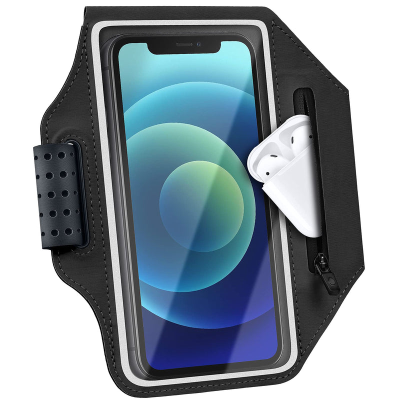 [Australia - AusPower] - SOGCASE Running Armband for iPhone 13, iPhone 13 Pro Max, iPhone 12, 11 X XR 8 7 Plus, Sports Cell Phone Holder Samsung Galaxy A12 A32 A52 S10 S9 S21 S20 FE Ultra, Moto (Black) Black 