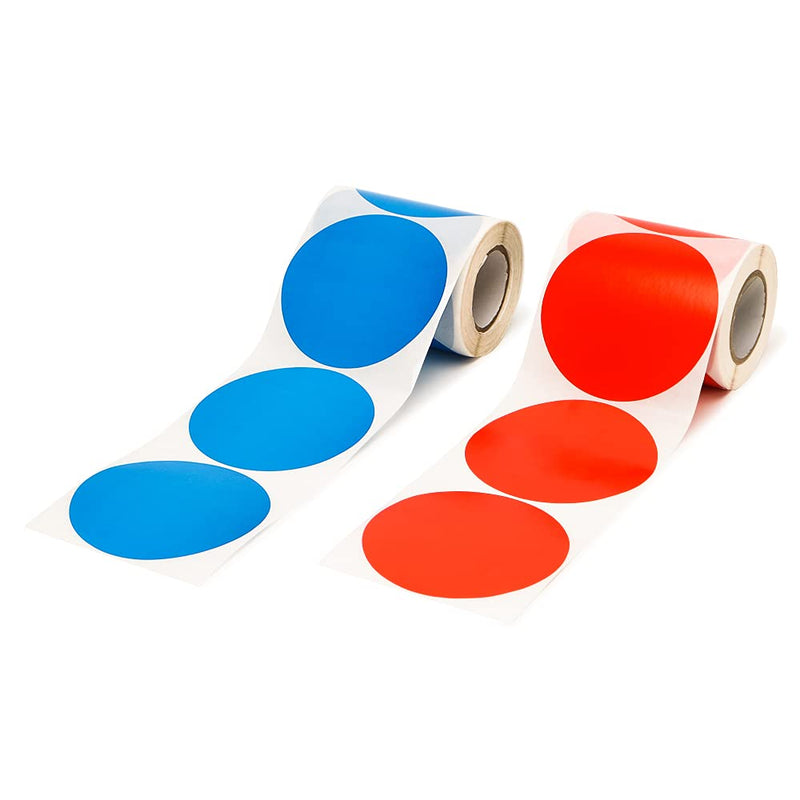 [Australia - AusPower] - 200 PCS Dot Shaped Floor Making Tape 3.5 Inches Colored Circle Sticker Removable for Classroom Line Marker Social Distancing (Blue & Red) Blue & Red 