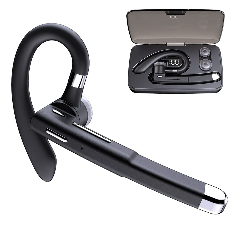 [Australia - AusPower] - Bluetooth 5.0 Headset, Hands-Free Wireless Bluetooth Earpiece with Mic Noise Cancelling,Long battary Life with Charging Case for Driving/Office/Bussiness 