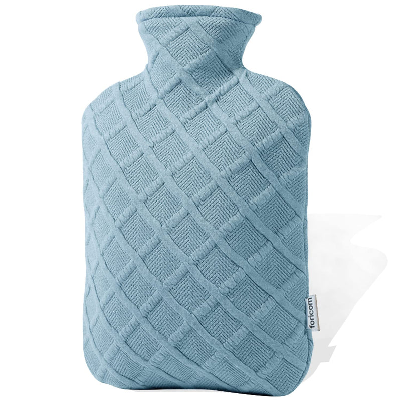 [Australia - AusPower] - FORICOM Hot Water Bottle with Soft Cover 2.0L Large Classic BPA Free Hot Water Bag for Neck, Shoulder Pain and Hand Feet Warmer, Menstrual Cramps(Sky Blue) Sky Blue,2.0large 