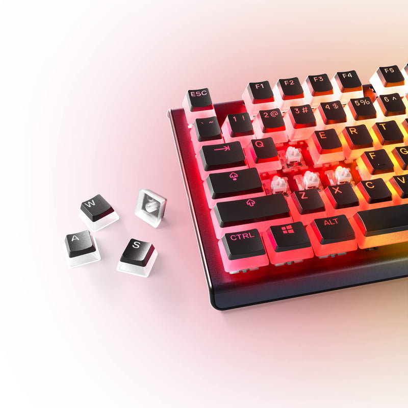 [Australia - AusPower] - SteelSeries PRISMCAPS - Double Shot Pudding-Style Keycaps - Durable PBT Thermoplastic - Compatible with a Wide Range of Mechanical Keyboards - Black 