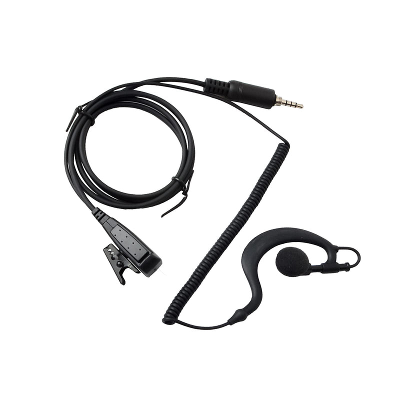 [Australia - AusPower] - HYSHIKRA G Shape Earpiece, Coiled Cable Headset with Lapel PTT Mic for YAESU/Vertex VX-6 VX-6E VX-6R VX-7E VX-7R Icom IC-4300 IC-4300L Handheld Walkie-Talkie Transceiver 