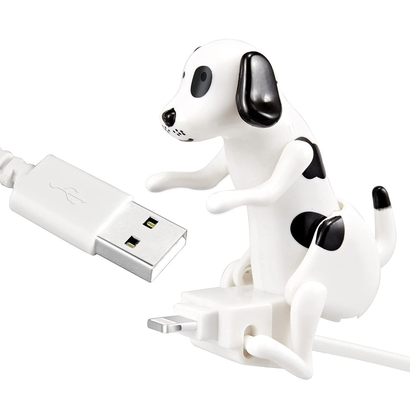 [Australia - AusPower] - 3HQ Humping Dog Phone Charger for iPhone 11/12/13 and More, Funny Moving Spotty Dog USB Lightning Cable (4ft), Creative Fast Charging Cord - White ios 