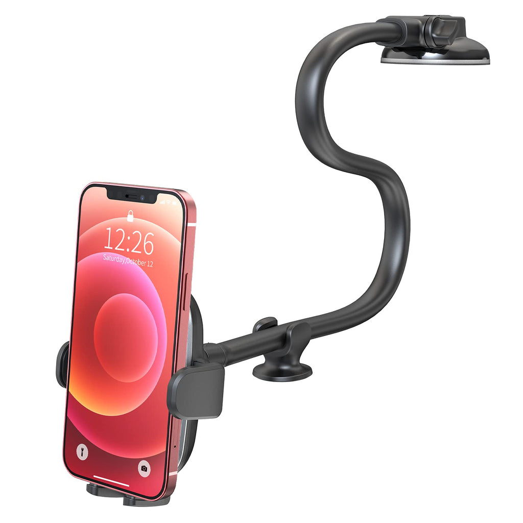 [Australia - AusPower] - Suction Cup Phone Holder for Windshield/Dashboard, OQTIQ Phone Mount for Truck Car, 13-Inch Gooseneck Long Arm Sturdy Phone Mount with One Hand Operation, Compatible with All Phones 13-Inches 