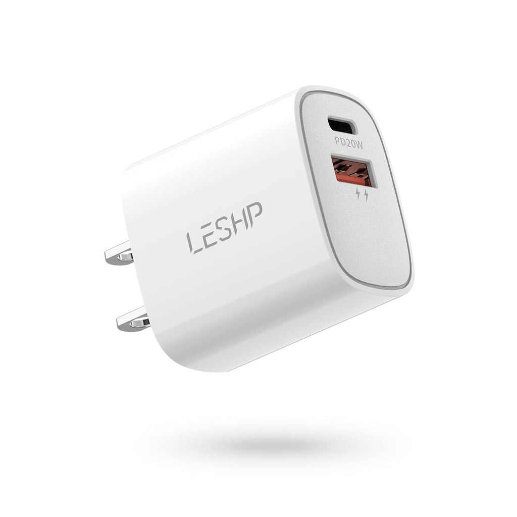 [Australia - AusPower] - USB C Wall Charger, PD 20W USB-C Power Adapter & USB-A Fast Charging Block, Dual Port Fast Charger for Laptops, MacBook, iPad, iPhone, Galaxy, and More 20W PD&QC Fast Charger 