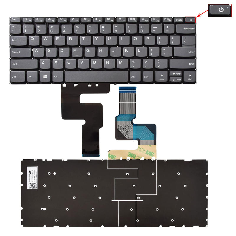 [Australia - AusPower] - SUNMALL Replacement Keyboard Compatible with Lenovo Ideapad 120S-14IAP 130S-14IGM 320-14ISK 320S-14IKB 320S-14KBR 320S-15IKB 330-14IGM 520S-14IKB S130-14IGM S145-14IWL Grey US Layout 