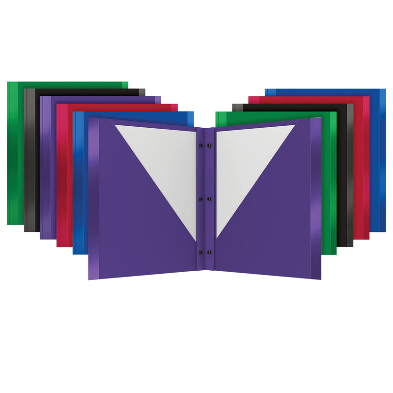 [Australia - AusPower] - Oxford 2 Pocket Folder 10 Pack, Portfolios with Plastic Snap Fasteners, Anti-Tear Edges, Letter Size, Purple, Green, Black, Red, Blue (89113) 