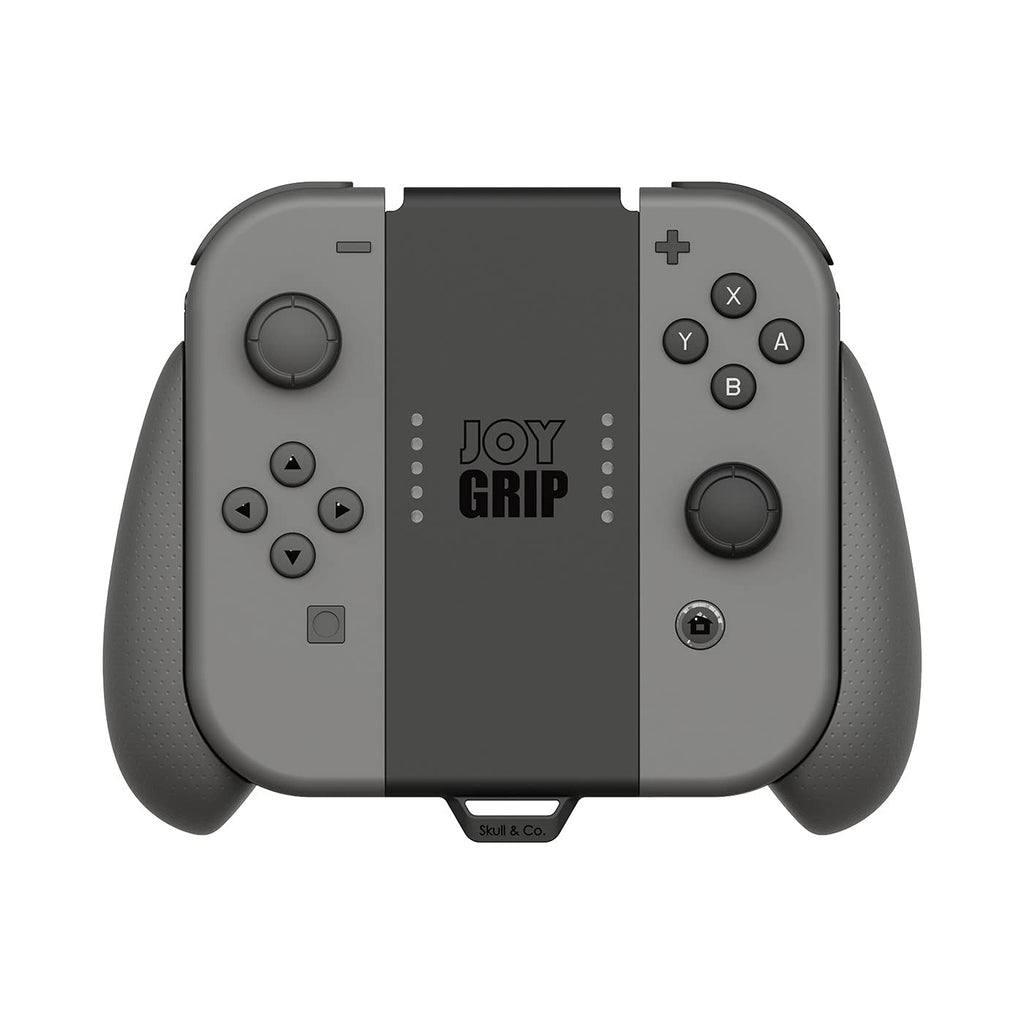[Australia - AusPower] - Skull & Co. JoyGrip for Nintendo Switch Joy-Con Controller: Rechargeable Handheld Joystick Remote Control Holder with Interchangeable Grips - Gray 