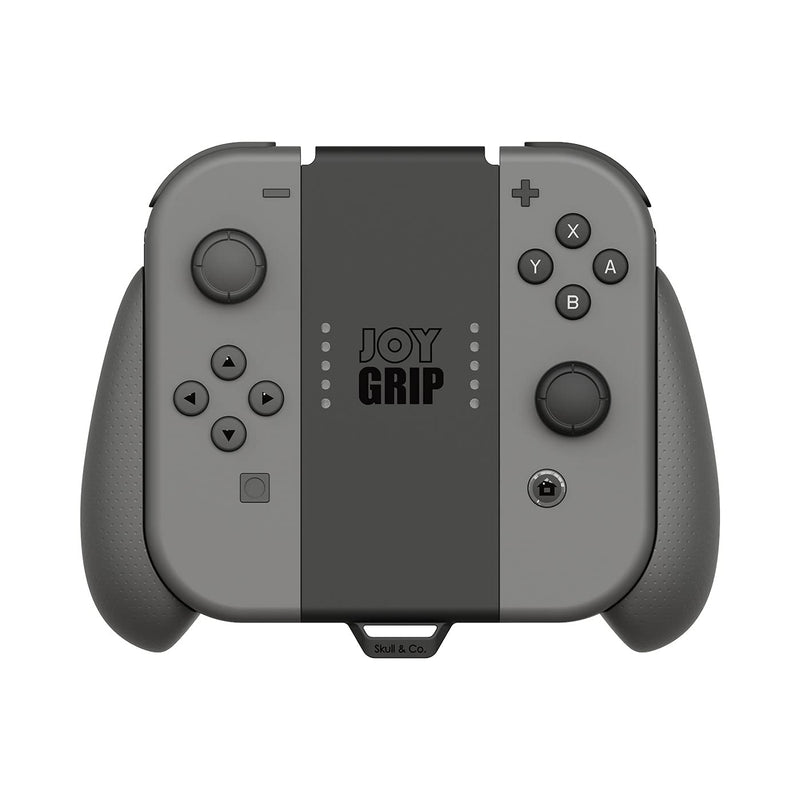 [Australia - AusPower] - Skull & Co. JoyGrip for Nintendo Switch Joy-Con Controller: Rechargeable Handheld Joystick Remote Control Holder with Interchangeable Grips - Gray 