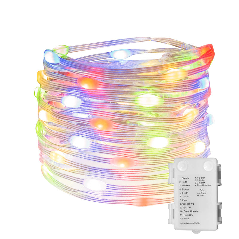 [Australia - AusPower] - EAMBRITE Fairy Lights 30LT RGB LED String Lights Battery Operated with Timer Color Change String Lights Waterproof Indoor Outdoor Use for Bedroom Wedding Party Christmas Decoration 30LT RGB String Lights 