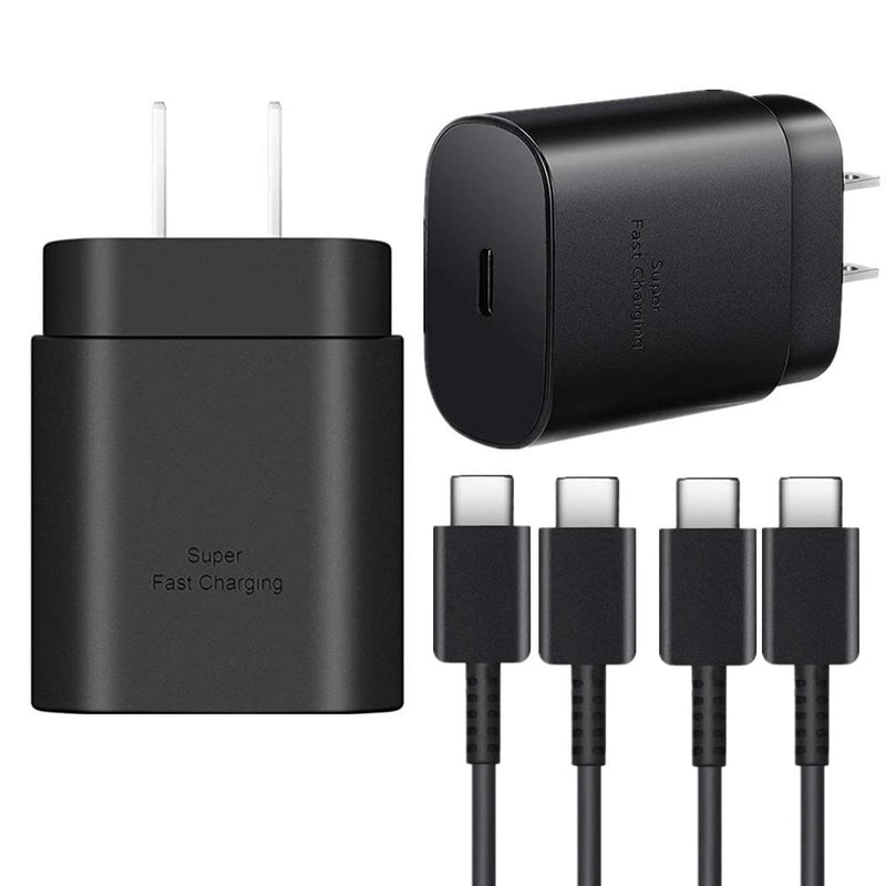 [Australia - AusPower] - nabowei USB-C Super Fast Charger PD 25W Wall Block with 1.5M Cable Compatible Samsung Galaxy S21S21+S21UltraS20S20+S20 UltraNote 20Note 20 10Note10+ (2 Pack) (XHD-PD25W) 