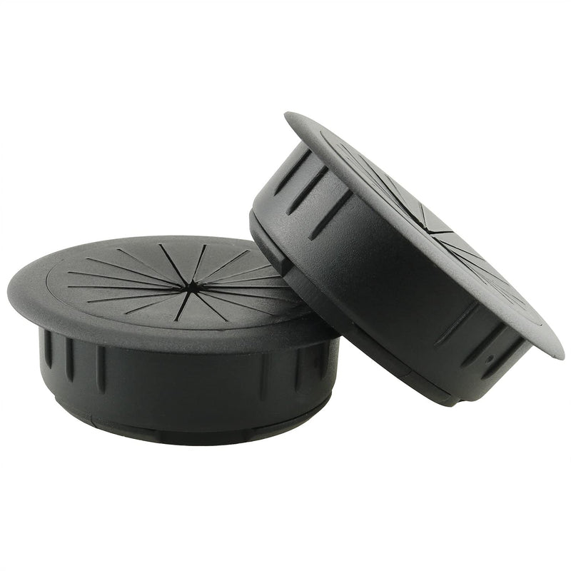 [Australia - AusPower] - HJ Garden 2PCS 60mm Flexible Desk Grommet Desk Cord Grommets Wire Cable Hole Cover for Office PC Desk Cable Cord Cover, Black 
