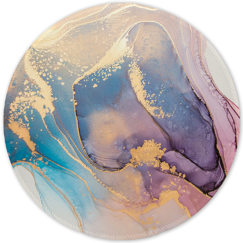 [Australia - AusPower] - ITNRSIIET [20% Larger] Mouse Pad with Stitched Edge Premium-Textured Mouse Mat Waterproof Non-Slip Rubber Base Round Mousepad for Laptop PC Office 8.7×8.7×0.12 inches, Abstract Marble Texture 