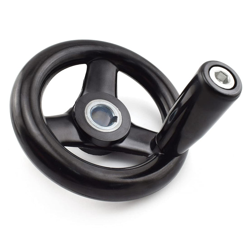 [Australia - AusPower] - SDTC Tech 3.94 Inch Three-Spoke Round Hand Wheel Detachable Hand Crank Revolving Handwheel with Handle for Woodworking, Printing, Machinery etc. 