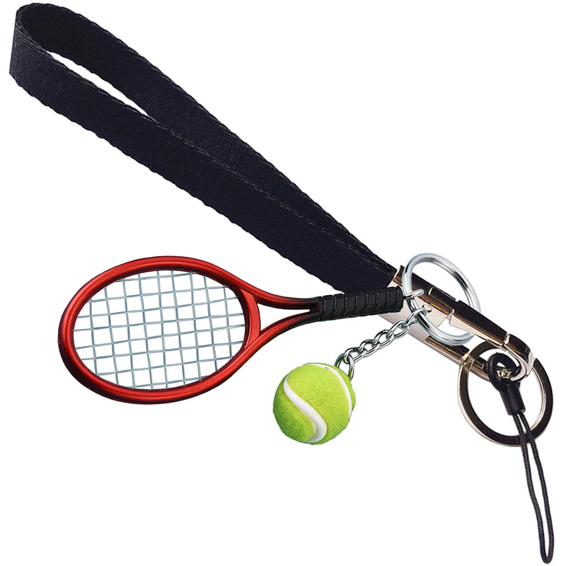 [Australia - AusPower] - MOTIVE LIFE Wrist Strap with Model of Tennis Racket and Ball,Wrist Lanyard for Phone,ID Badge,Camera,Black (105-strap) Black 