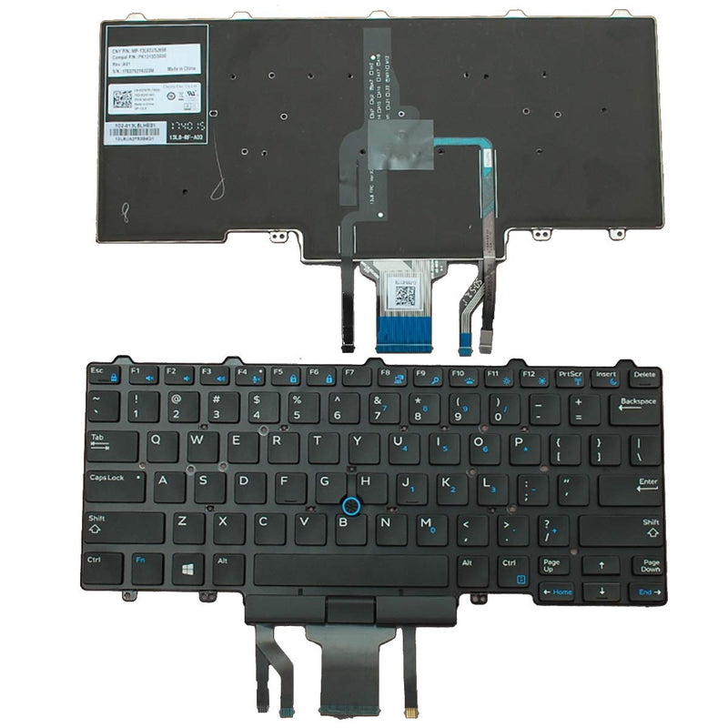 [Australia - AusPower] - Laptop Replacement US Keyboard for Dell Latitude E5450 E5470 E7450 E7470 7480 7490 5480 5488 Laptop No Frame, with Pointer, with Backlight 