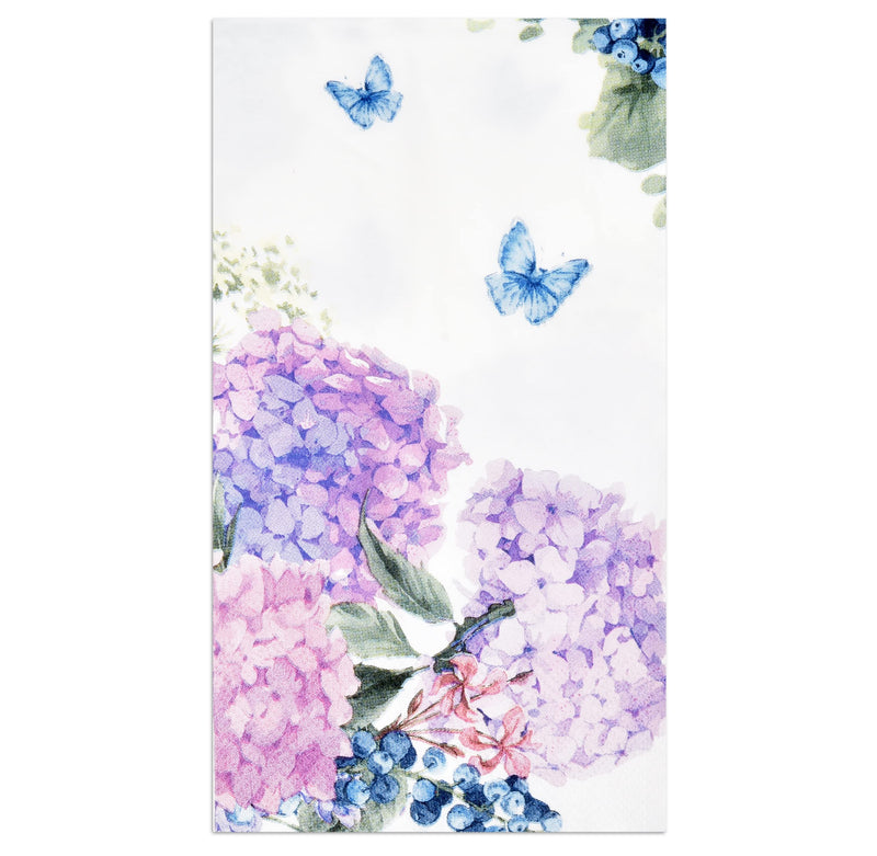 [Australia - AusPower] - 100 Hydrangea Flowers Guest Napkins Easter Floral Disposable Paper Dinner Napkin Towels Decorative Purple Pink Blue Flower for Wedding Bathroom Bridal Shower Party Butterfly Summer Spring Hand Towel 