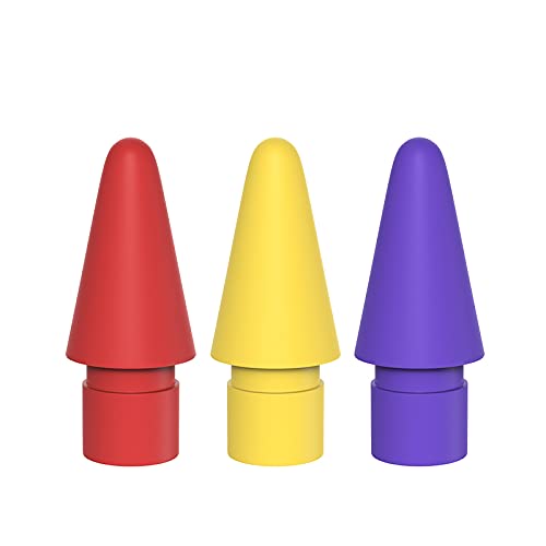 [Australia - AusPower] - AWINNER Pen Tip Compatible with Apple Pencil Tips 1st & 2nd Generation Color Nib (Red/Yellow/Purple) Red/Yellow/Purple 