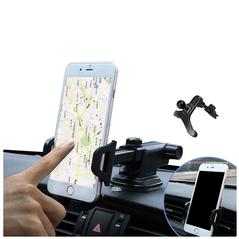 [Australia - AusPower] - Car Phone Holder Mount, 3 in 1 Cell Phone Holder for Car Dashboard Windshield Air Vent, [ Universal& Super Suction] Compatible with iPhone 12 11 SE XR XS 8 Galaxy Huawei and More (B) B 