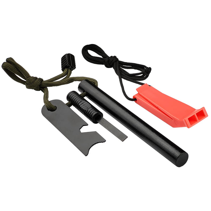 [Australia - AusPower] - AOFAR Fire Starter AF-381/AF-376 Fire Steel with Paracord and Whistle for Camping, Hiking, Hunting, Backpacking, Boating, Emergency Rescue 