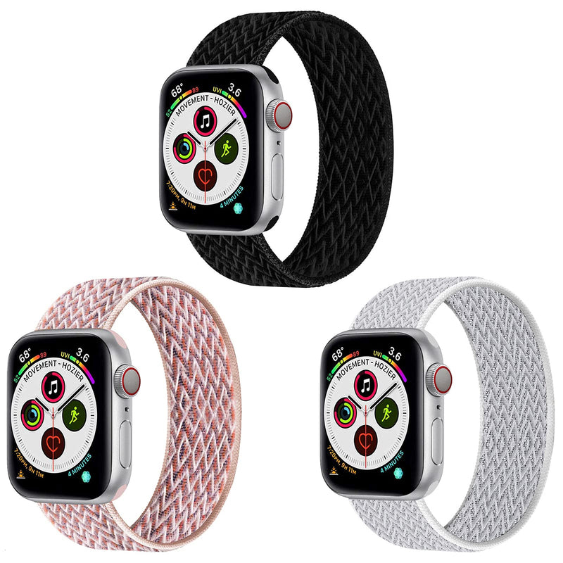 [Australia - AusPower] - Lasben Compatible with Apple Watch Bands 38mm 40mm 41mm 42mm 44mm 45mm ,Nylon Soft Breathable Sport Replacement Wristband Compatible with Apple watch iWatch Series 7/6/5/4/3/2/1 SE Women Men 