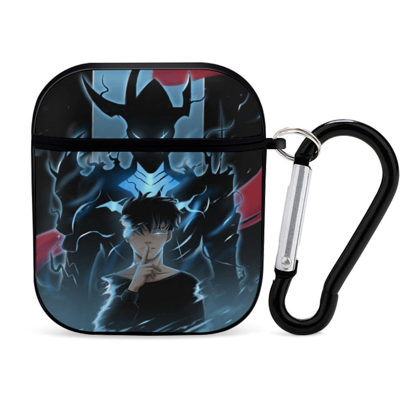 [Australia - AusPower] - Manhwa Solo Leveling AirPods Case Cover with Keychain for AirPods 2&1, Cute Anime Shockproof Airpods Case Compatiable Wireless Charging Bluetooth Headphones Case for Unisex 