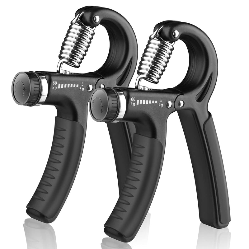 [Australia - AusPower] - Grip Strength Trainer 2 Pack, Hand Grip Exerciser Strengthener with Adjustable Resistance 11-132 Lbs (5-60kg), Forearm Strengthener, Hand Exerciser for Muscle Building and Injury Recovery 