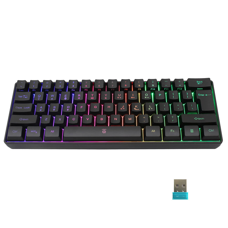 [Australia - AusPower] - Snpurdiri 60% Wireless Gaming Keyboard,2200mAh Mini 61 Keys Mechanical Feeling Keyboard with Bluetooth 5.1&2.4G Wireless Dual Modes,Support Charging,Suitable for PC/Tablet/Smartphone Gamer,Black Black 
