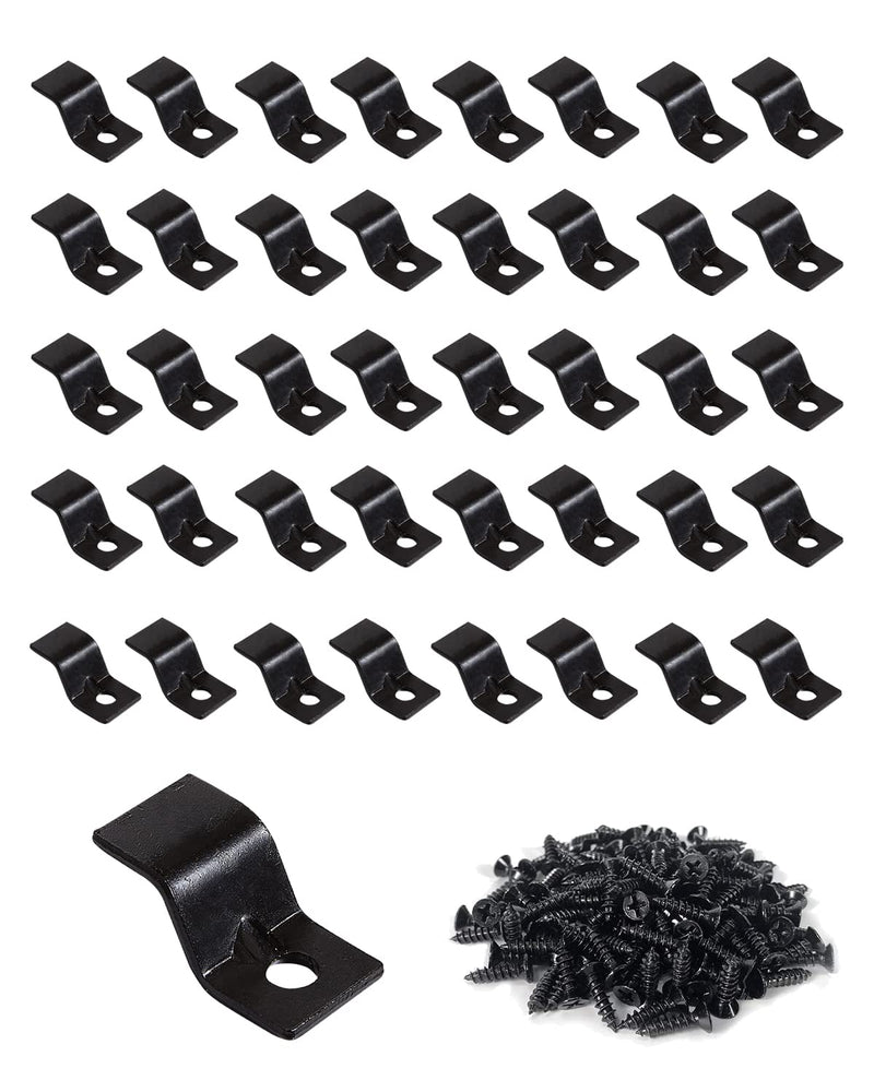 [Australia - AusPower] - Table Top Fasteners, Z Clips for Table Tops 40 Packs (Black) Black 