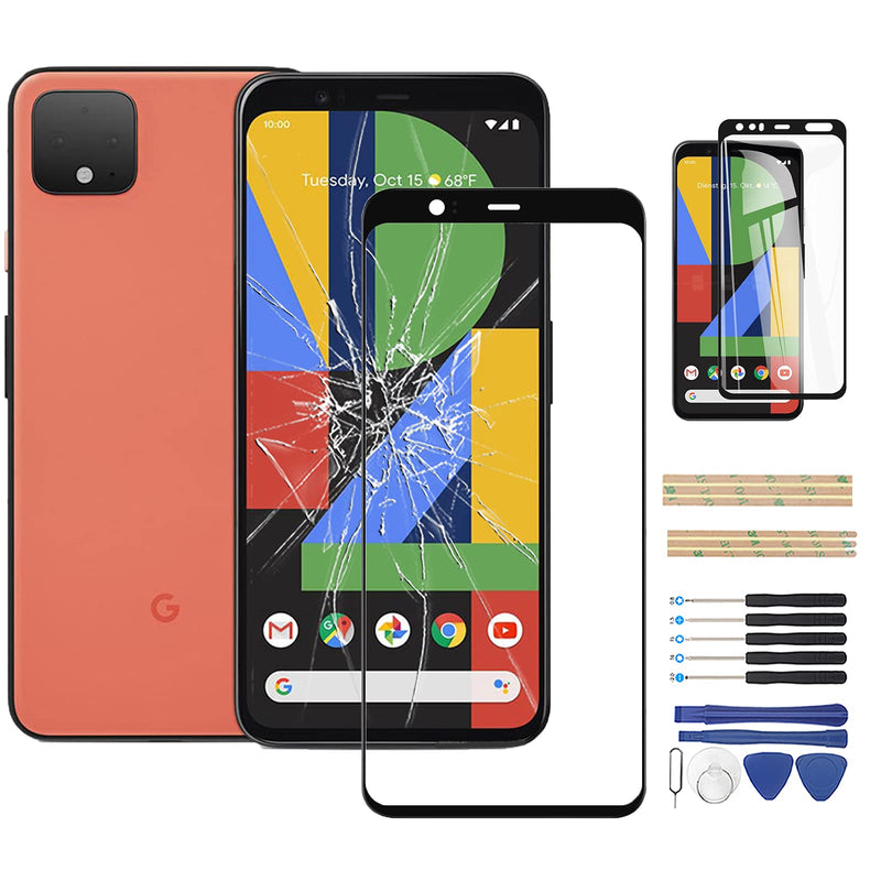[Australia - AusPower] - OCOLOR Front Glass Repair Kit Compatible with Google Pixel 4XL / Pixel XL4 / Pixel 4 XL G020J Front Glass Display Touch Screen Outer Top Glass Lens Panel with 1 Piece Screen Protector + Tools 