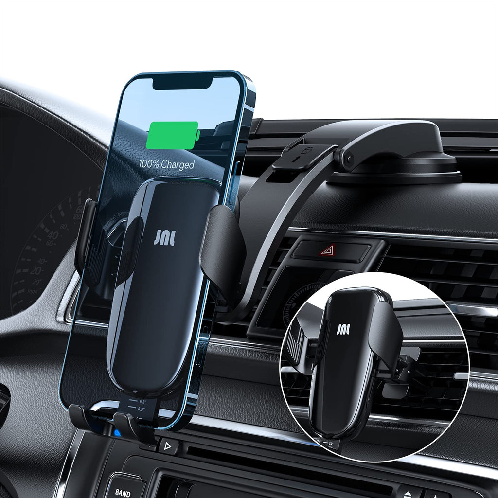 [Australia - AusPower] - JNL Wireless Car Charger, 15W Qi Fast Charging Auto-Clamping Car Phone Holder Mount Charger Air Vent Phone Holder for 13/12/12mini/12 Pro/11 Pro Max/Xs MAX/XR/8+,Samsung S22/S21/S20 Plus/S10+/S9 