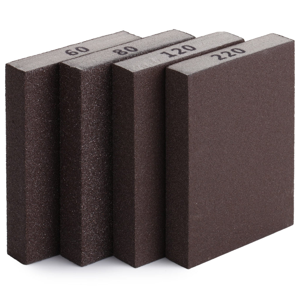 [Australia - AusPower] - Bates- Sanding Sponge, 4 Pack, 60/80/120/220 Grit Assortment, Sanding Block, Washable and Reusable, Sandpaper Block, Sanding Blocks for Wood, Drywall Sanding Block, Sanding Sponges Variety Pack. 