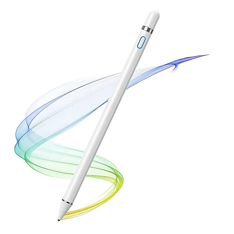 [Australia - AusPower] - Stylus Pens for Touch Screens,Rechargeable Active Stylus Pencil Compatible for Apple iPad,Fine Point Stylist Compatible with iPhone iPad Pro Air Mini and Other Tablets (White) 