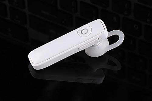 [Australia - AusPower] - White Bluetooth Earpiece Wireless Handsfree Headset V4.0 with Built-in Mic for Driving/Business/Office for Cell Phone Calls with Clear,Single Ear White 