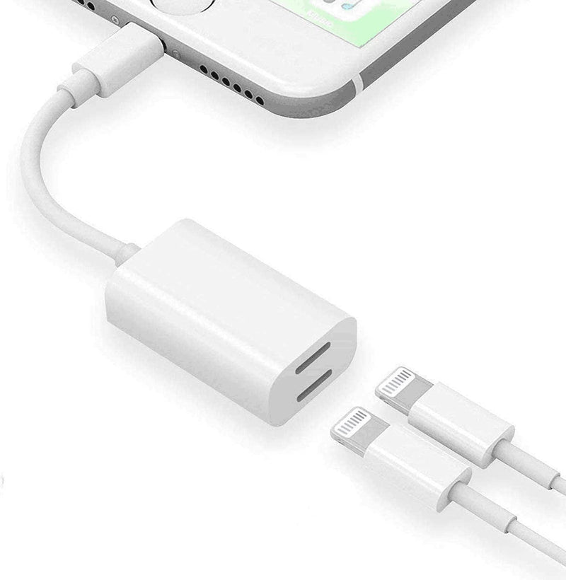 [Australia - AusPower] - PAINICA iPhone Double Lightning Splitter, Apple MFi Certified 2 in 1 Dual Lightning Headphone Audio & Charge Adapter Compatible for iPhone 131211XSXRX 8 7iPad, Support Call Sync Music Control 